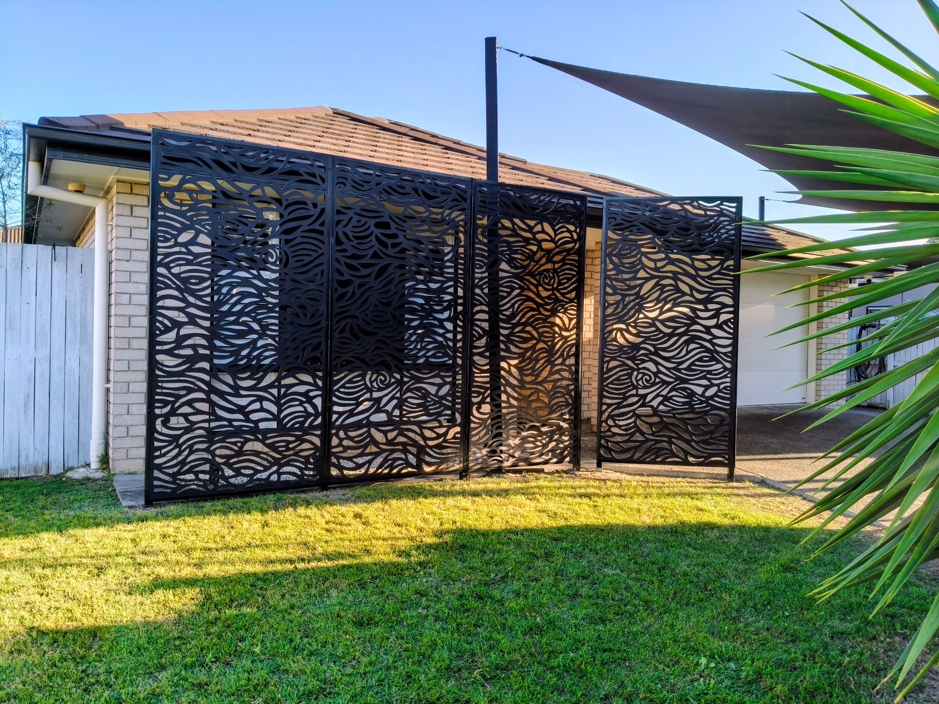 Decorative privacy screens installed by MJP Fencing in Brisbane
